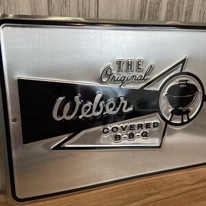 Weber BBQ Grill Aluminum Sign 10x8 Patio Deck Sign Original Weber